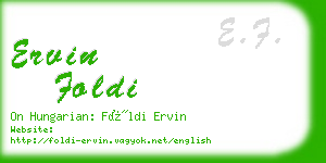 ervin foldi business card